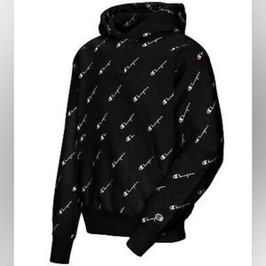 Champion Vintage Reverse Weave All Over Print Pullover Hoodie M